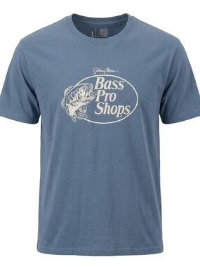 Vintage Blue Bass Pro Shops‎ Johnny Morris Graphic Tee Size Large